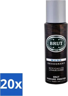Image de Brut - Déodorant - Spray - Musc - Parfum classique pour homme - 200 ml - Pack avantage - 20 pièces
