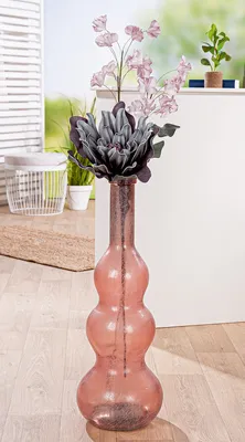 Produktbild von Gilde Vase, bauchig, "Balleros", Glas, rosa, VE 1, H. 75 cm, D. 27 cm 57589