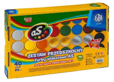 Obrázek produktu pro Školka sada Plakatové barvy 40 barev 20 ml Astra As