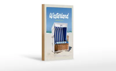 Produktbild von Holzschild Reise 12x18 cm Westerland Sylt Schleswig-Holstein