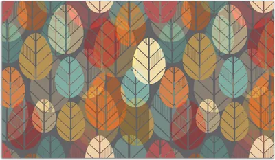 Produktbild von Wallario Herdabdeckplatte aus Glas, Größe 90 x 52 cm 1-teilig, Motiv Bunte Blätter in Herbstlaune