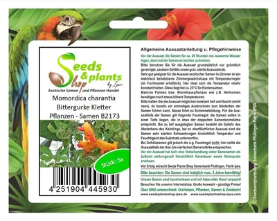Zdjęcie produktu dla 5x Momordica charantia gorzki ogórek pnący - nasiona B2173