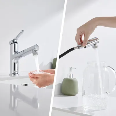 Produktbild von Wasserhahn mit ausziehbarer Brause – 2 Strahlarten – Einhebelmischer