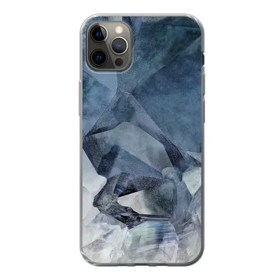 Produktbild von MuchoWow® Handyhülle Schutzhülle Hülle für iPhone 13 Pro Max Naturstein - Blau - Chic Silikon Softcase Handy Hülle - Mobiltelefon