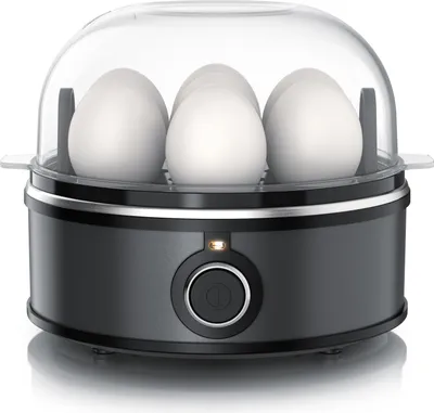 Produktbild von Arendo Eierkocher für 7 Eier mit Warmhaltefunktion und Signalton, Edelstahl, 7-Fach, 1-7 Eier, 3 Härtegrade, 350 W, mit Einsatz für Eier, pochierte Eier & Omelette, Egg Cooker