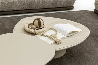 Produktbild von Designer Couchtisch Set 2x Tische Holz modern Design 2tlg für Keramik Wohnzimmer