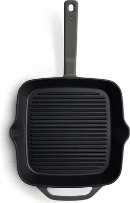 Produktbild von SPRINGLANE Gusseisen Grillpfanne Grau, 26 cm - Emailliert - Steakpfanne mit Grillstreben - Für alle Herdarten inkl. Induktion geeignet