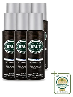 Image de 6 sprays déodorants Brut Musk - 200 ml - Pack économique - 6 pièces