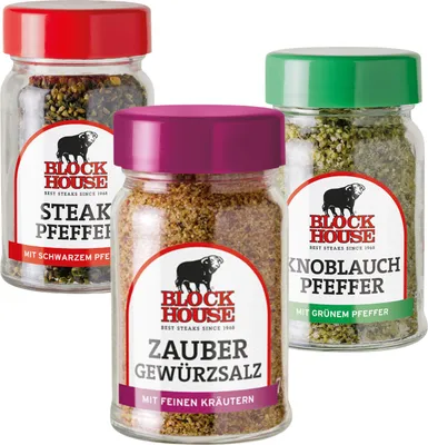 Produktbild von BLOCK HOUSE Sparset GEWÜRZ-DREIERLEI, 3 Gläser