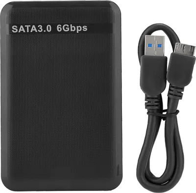 Obrázek produktu pro 2,5palcový kryt pro mobilní pevné disky USB3.0 SATA3.0 s vysokou rychlostí 6 Gb/s, podporuje akceleraci 6 TB UASP (černý) (ne Inclube Disk)