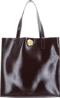 Productafbeelding van Ted Baker shopper schoudertas Rosenni Rose Detail Crinkle Tote Bag Wine wijnrood
