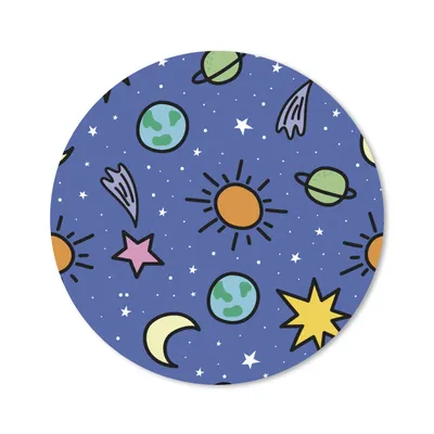 Produktbild von MuchoWow® Mauspad Mousepad Planeten - Sterne - Design 40x40 cm - Mousepads - Maus Mat - Pad - Mausunterlage - Schreibtisch Accessoires