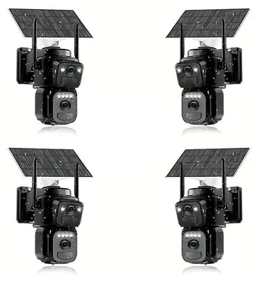 Image de Caméra de sécurité sans fil - Caméra solaire pour l'extérieur - Rotation à 355° - Vision nocturne en couleur