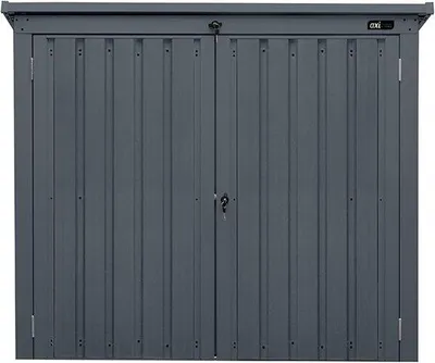 Produktbild von Famanu Containerbox Doppel - Wetterfeste Metallkonstruktion für zwei Mülltonnen bis 240 l - Anthrazit