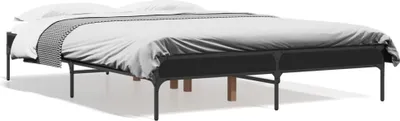 Productafbeelding van Maison Exclusive - Bedframe, zwart, 120x200 cm, gemaakt van houtvezel en metaal