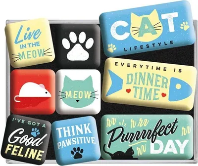 Produktbild von Nostalgic-Art - 9tlg. Magnetset - Animal Club - Cat Lifestyle