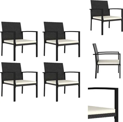 Produktbild von vidaXL Garten-Essstühle 4 Stk. Poly Rattan Schwarz -  Gartenstühle