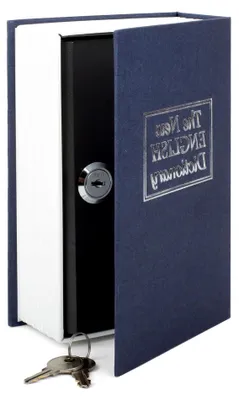 Produktbild von Büchertresor aus Metall mit Geheimfach und 2 Schlüsseln, 18 x 11,5 x 5,5 cm