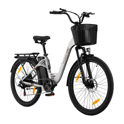Produktbild von 26'' E-Bike 36V 18Ah für Lange Reichweite bis 120KM Aluminium Wasserdicht Elektrofahrrad Trekkingrad E-Cityrad City E-Bikes E-Hollandräder Silber