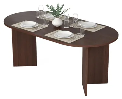 Produktbild von Dmora Esstisch Monterano 180x89,5x75 cm Nussbaum, Braun, oval, 6 Plätze
