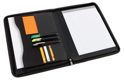 Produktbild von Alba 2502, Polyurethan, Schwarz, A4, 5 Taschen, Visitenkarte, Dokumententasche, Reißverschluss