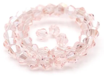 Produktbild von Vintageparts Glasschliffperlen Bicone rosa 6 mm, 40 Stück