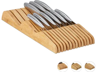 Obrázek produktu pro Bambusový organizér na nože do zásuvky XXL RD0296