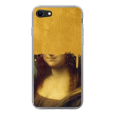 Produktbild von MuchoWow® Handyhülle Schutzhülle Hülle für iPhone 8 Mona Lisa - Da Vinci - Gold Silikon Softcase Handy Hülle - Schutzhaube