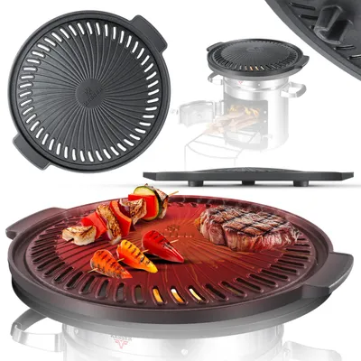 Produktbild von KESSER® Grillplatte für Raketenofen, Grillplatte aus Gusseisen für Dutch Oven BBQ Rakete Holzofen Camping Campingkocher Campinggrill