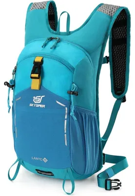 Imagen del producto de Mochila de senderismo para hombre, ideal para camping, de 15 litros, color azul claro