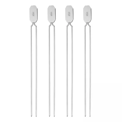 Produktbild von RÖSLE Grillspieße, Doppelspieße, 4 Stück, 33 cm, Edelstahl 18/10, spülmaschinengeeignet, ideal für Schaschlik