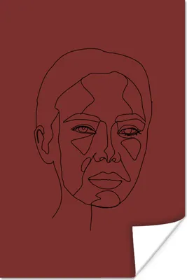 Produktbild von MuchoWow® Poster Frau - Linienkunst - Minimalismus 120x180 cm - Kunstposter