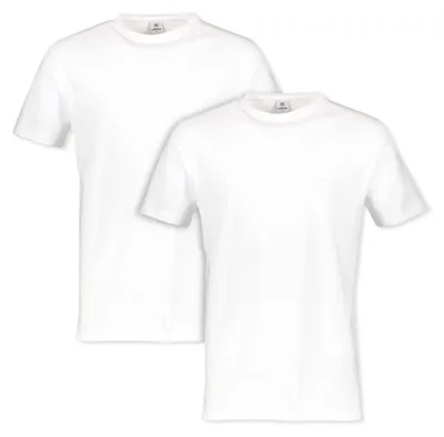 Produktbild von LERROS Rundhals Doppelpack T-Shirt in Premium Baumwollqualität , Farbe: WHITE , Größe: 5XL