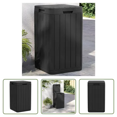 Produktbild von The Living Store Outdoor-Mülltonne Anthrazit 38x38x65 cm PP