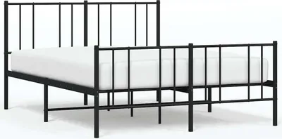 Produktbild von vidaXL Bettgestell mit Kopf- und Fußteil Metall Schwarz 140x200 cm