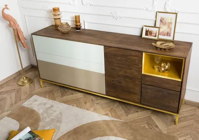 Produktbild von MASSIVMOEBEL24 Sideboard Mango 200x45x85 braun geölt CHICAGO #105