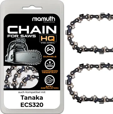 Image de 2x chaîne de tronçonneuse 35cm 1,3mm 3/8" 52 TG pour Tanaka ECS320