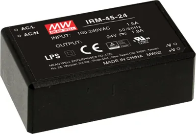 Produktbild von MEANWELL IRM-45-12 - AC/DC Netzteil, vergossen, single output - Modul 45,6W 12V/3,8A Pin