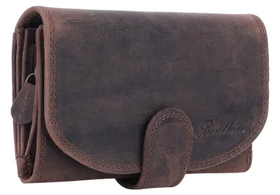 Produktbild von Benthill Damen Geldbörse Vintage Leder | Damen Portemonnaie mit RFID Schutz | Gelddbeutel mit vielen Kartenfächer | Echtleder Damenbörse inkl. Geschenkbox