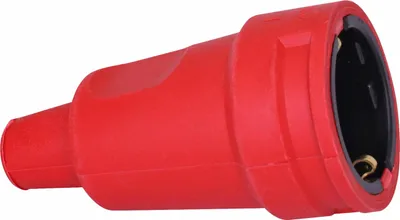 Immagine prodotto di Presa di contatto di terra KOPP 180412000, grande, in gomma piena, protezione antipiega, rosso