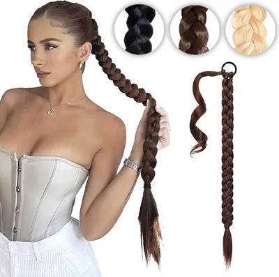 Immagine prodotto di Cool Mango Extension Coda di Cavallo Intrecciata 76 cm Marrone Capelli Sintetici