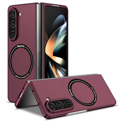 Immagine prodotto di Per Samsung Galaxy Z Fold6 5G Magnet Magsafe Design pieghevole Custodia per cellulare Rosso vino