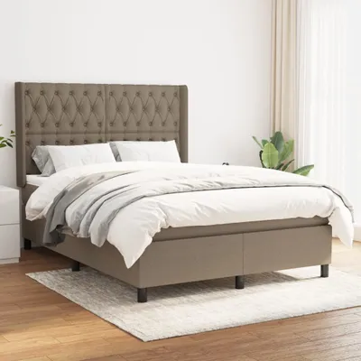 Produktbild von Boxspringbett mit Matratze Taupe 140x190 cm Stoff , Klassische Betten Design 2024