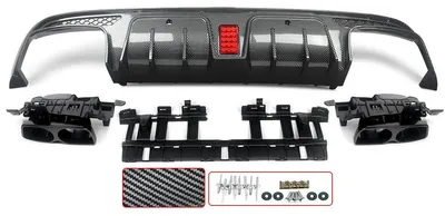 Immagine prodotto di Diffusore per paraurti, in plastica ABS di alta qualità, compatibile con Mercedes-Benz Classe C W205 2015-2018, B