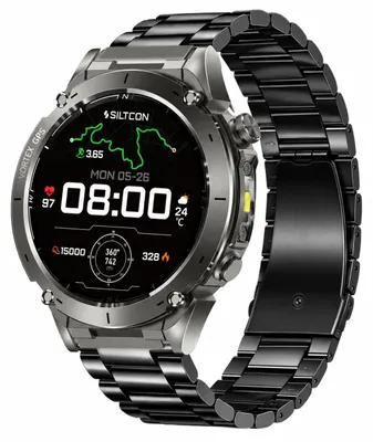 Productafbeelding van Siltcon® Vortex GPS Smartwatch Heren en Dames - Sport Horloge - Horloge Heren - Stappenteller - Hartslagmeter - Saturatiemeter - Belfunctie - 200+ Sportmodi - Kompas - Zaklamp - Waterdicht - AMOLED - Geschikt voor iOS/Android - 5 Bandjes