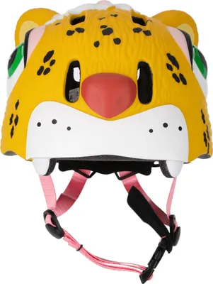 Zdjęcie produktu dla Kask rowerowy CRAZY SAFETY lampart z uroczym zwierzęcym wzorem 0113 Żółty S (49-55cm)