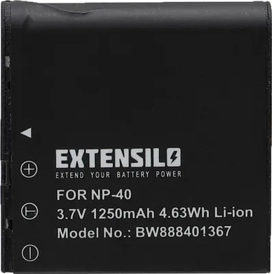 Produktbild von EXTENSILO Akku Ersatz für Casio NP-40, NP-40DCA, NP-40DBA für Kamera (1200 mAh, 3,7 V, Li-Ion)