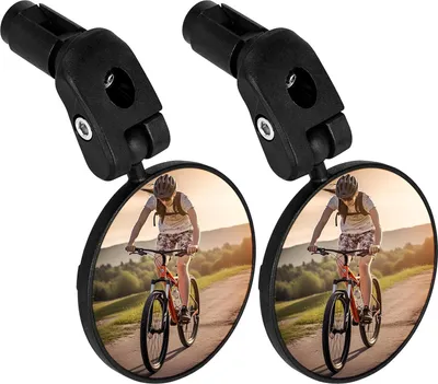 Produktbild von Fahrradspiegel 2 Stück - HD Weitwinkel, 360 Grad einstellbar, konvexer Lenker Spiegel für sicheres Radfahren