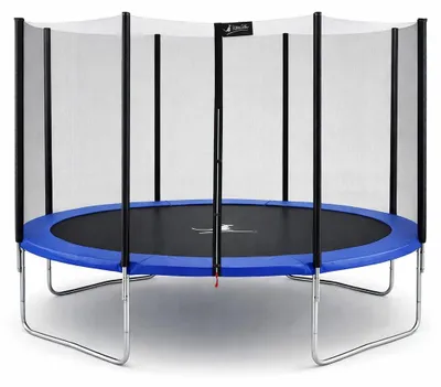 Immagine prodotto di KANGUI - Trampolino rotondo blu Ø 430 cm con rete di sicurezza