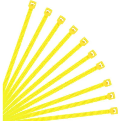 Obrázok produktu pre Káblové svorky, žlté, 300 mm x 3,6 mm, 500 kusov, odolné voči UV žiazeniu, pevnosť v ťahu 18,2 kg